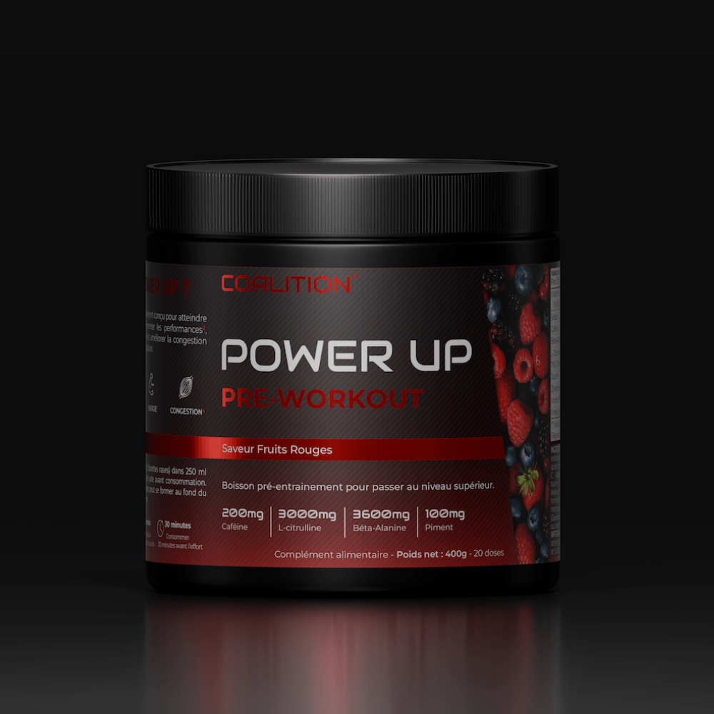 PRE - WORKOUT POWER UP - BOISSON PRÉ - ENTRAÎNEMENT - Coalition
