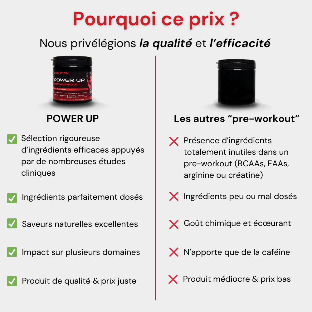 PRE - WORKOUT POWER UP - BOISSON PRÉ - ENTRAÎNEMENT - Coalition