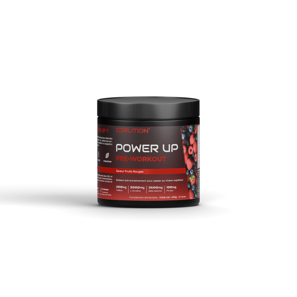 PRE - WORKOUT POWER UP - BOISSON PRÉ - ENTRAÎNEMENT - Coalition